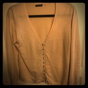 Elie Tahari Vneck Cardigan Biscuit M
